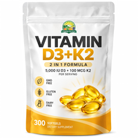Fabricant de compléments alimentaires en marque blanche OEM, capsule de vitamine D3 K2 en gélule molle pour hommes - Améliore la densité osseuse, femmes enceintes