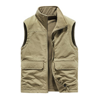 Gilets de travail multi-poches pour hommes veste utilitaire randonnée pêche en plein air photographe Cargo gilet polaire décontracté