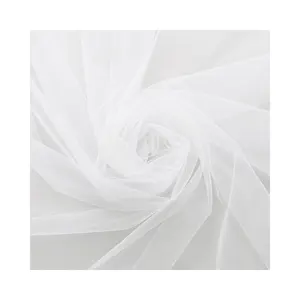 Tulle Esagonale Bianco 09 Lightweight Plain Dyed Knitted Wedding Party Dress Tulle Lace Fabric White - 09 For Woman/Dancer/Bride