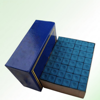 Craie de billard sans poussière bleue, 144 pièces/boîte pour pointe de queue de snooker, craie de billard professionnelle en cube de 14 mm avec boîte de 1/2 tige