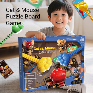 Gioco da Tavolo in Legno 'Gatti Catturano Topi', <span class=keywords><strong>Puzzle</strong></span> Strategico per Bambini, Interazione Genitore-Figlio, Giocattolo Educativo Montessori Certificato CPC - Product Image 3