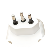 Prise murale standard brésilienne SUZHERM, 3 prises en ligne droite, type 2U2C, 220-250V, coque ignifuge