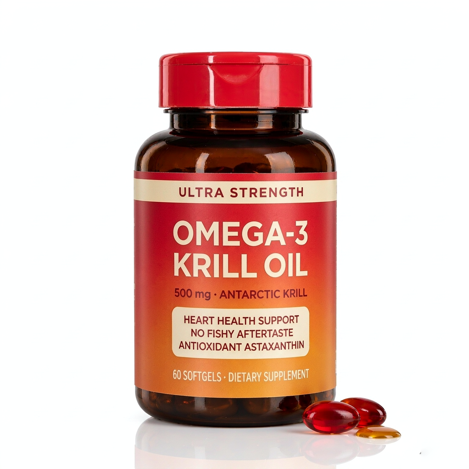 Heart Healling OEM Private Label Omega-3 Krill Oil 500mg Antarctic Krill EPA DHA ...