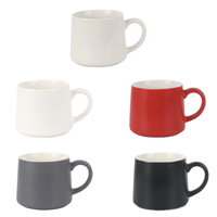 Tasses à café en céramique personnalisées avec logo, grande capacité, poignée confortable, finition mate, pour restaurant, en porcelaine, noir brillant, gris, tasse à boire