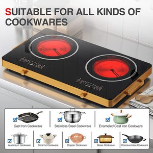 Vente en gros 3500W Cuisinière électrique domestique Plaques chauffantes infrarouges <span class=keywords><strong>Silver</strong></span> <span class=keywords><strong>Crest</strong></span> Cuisinière électrique en céramique Cuisinière à induction infrarouge - Product Image 2