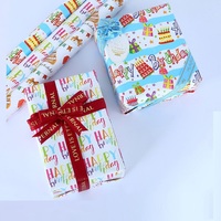 Papel de Regalo Desechable de Doble Cara con Diseño de Pastel de Cumpleaños, Personalizable, Impresión Digital