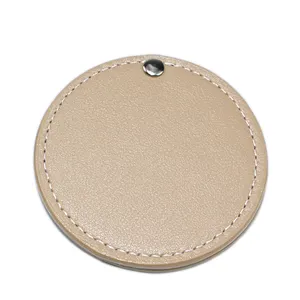 2024 New Theme Round Pocket Mirror Factory Outlet Customizable Patterns PU Leather Makeup Mirror