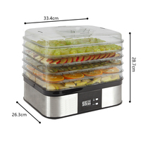 Kleurdoos Elektrische Digitale Voedsel Dehydrator Plastic Bpa Gratis Thuis Engels Huishouden 5 Trays 5 Trays Gedroogd Fruit Luchtdroger 250