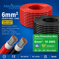 Câble d'extension pour panneau solaire Maxsolar 6 mm (10 AWG) en cuivre étamé toronné, isolation XLPE, indice de protection IP68, pour utilisation extérieure et alimentation domestique