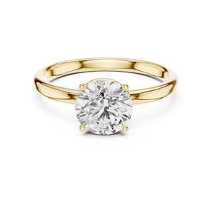 แหวนเพชรเพาะเลี้ยงทรงกลมแบบคลาสสิก ทอง 18k สำหรับผู้หญิง - แหวนแต่งงานและของขวัญวันครบรอบ - Product Image 4