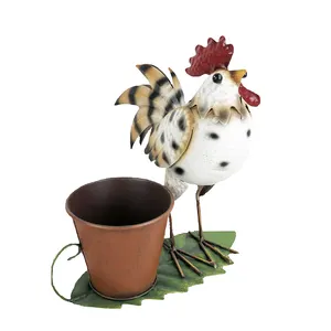 Cute Cock Shape Metal Pot Decor Planter Animal Metal Flower Pots Planters Home Decoration Iron Plant Pot