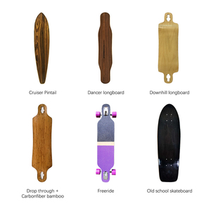 Nouvelle planche de skateboard électrique en fibre de carbone personnalisée, longboard, longboard avec couche de bambou en <span class=keywords><strong>drop</strong></span> through W concave - Product Image 6