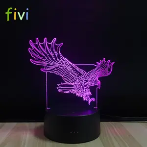 Aquila Colorato 3d Ha Condotto La Lampada Della Novità Luminaria Luce Luminaria De Mesa 3d Luce di Notte del Led Lampada Da Tavolo