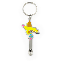 Yüksek kalite özel Desgin Logo emaye kazınmış kaşık Pin Charms kolye anahtarlık anahtarlık Metal özel Mini kaşık Keycha