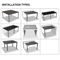 Moderne Luxus-Aluminium-Pergola mit Verstellbarem Lamellendach, Fernbedienung, Umweltfreundlich, Windbeständig, Terrassenüberdachung für Balkon und Garten