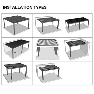 Pergola Moderna <span class=keywords><strong>in</strong></span> <span class=keywords><strong>Alluminio</strong></span> con Tetto a Lamelle Orientabili - <span class=keywords><strong>Gazebo</strong></span> da Giardino e Cortile con Telecomando - Product Image 5