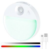 Lampe LED rechargeable à détecteur de mouvement au design moderne, petite veilleuse colorée à changement de couleur, dimmable pour chambre, couloir, escalier 60
