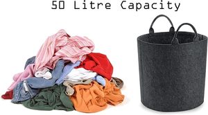 <span class=keywords><strong>Panier</strong></span> à linge en feutre écologique de grande capacité |   <span class=keywords><strong>Panier</strong></span> de rangement durable - Product Image 4