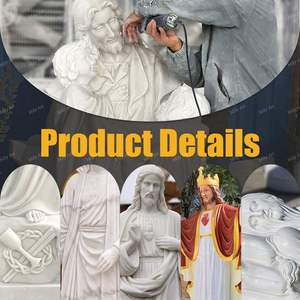 Estatua de Jesús del Sagrado Corazón de la Divina Misericordia, Tallada a Mano en Mármol Blanco, Tamaño Real, para Decoración de <span class=keywords><strong>Iglesia</strong></span>, Marca MILY - Product Image 3