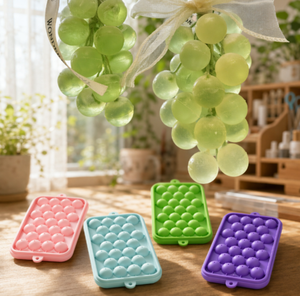Kit de fabrication de savon DIY en forme de raisin avec moule en silicone, auto-scellant et facile à démouler, corde en chanvre colorée, nœud, pincettes - Product Image 1