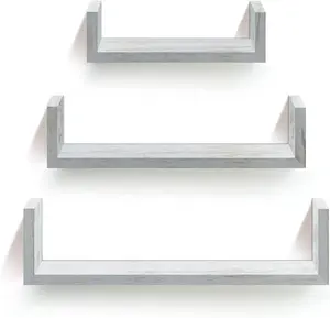 Manufacturer Supply Solid Wood Floating Shelves For Bathroom Or Livingroom Wall Mounted Shelf White