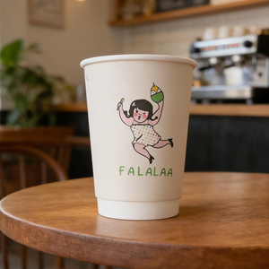 Bicchieri di Carta Ecologici a Doppia Parete per Caffè, Personalizzabili con Stampa, per Feste, con Coperchi per Caffetterie - Product Image 6