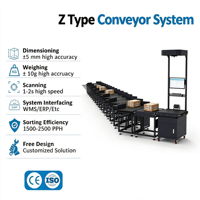 Machine de dimensionnement, de pesage et de numérisation de colis de type Z avec système d'alimentation automatique pour ligne de tri de colis express