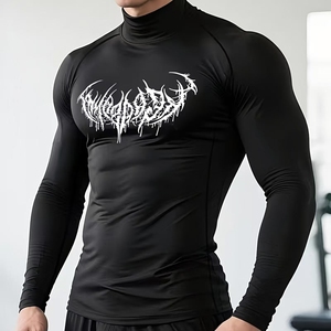 Haut de compression à col montant pour hommes, idéal pour le BJJ, le MMA, le <span class=keywords><strong>surf</strong></span>, la gym, les activités sportives et l'entraînement en arts martiaux - Product Image 5