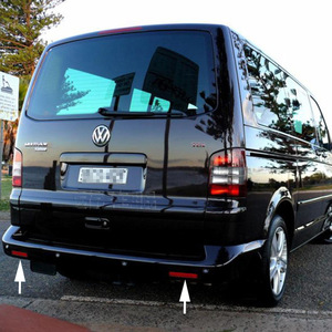 Reflector de parachoques trasero para Volkswagen Multivan T5 2003-2009, rojo, forma plana, lente LED - Product Image 5