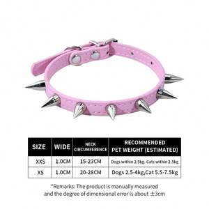 Collier pour chien en cuir PU avec rivets décoratifs, sélectionné avec soin, populaire, anti-morsure, choix de collier pour chat, fournitures pour animaux de compagnie - Product Image 2