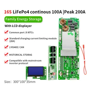 JiaBaiDa ESS Smart BMS 36 В 60 В 48 В Ион/Lifepo4 10S 11S 12S 13S 14S 15S 100A 200A bms lifepo4 16s 48V с RS485/CAN/LCD