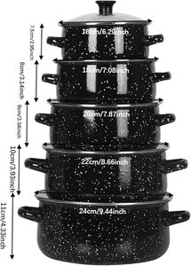 Juego de Cocina de 5 Piezas de <span class=keywords><strong>Hierro</strong></span> <span class=keywords><strong>Fundido</strong></span> Diseño Moderno Olla Cacerola Esmaltada con Revestimiento Cerámico Logo Personalizable para Uso Doméstico - Product Image 3
