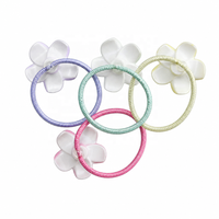 Daou – Nouveaux petits élastiques fins de 6 cm avec fleurs, couleurs unies personnalisées, colorés, très élastiques et durables, accessoires capillaires pour femmes et filles