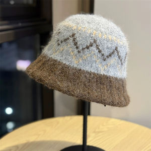 Nouveau chapeau de pêcheur en tricot pour femmes, vente en gros personnalisée, grande circonférence de tête, chapeau seau en laine chaud pour l'hiver - Product Image 5