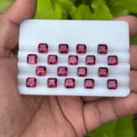 Tourmaline rouge de Rubylite de pierre précieuse chaude naturelle, taille octogonale parfaite calibrée pour bijoux et colliers Rubellite