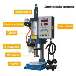 Mini punzonadora neumática de cuero para cinturón de papel, máquina perforadora de agujeros, con controlador, 200KG, con mando a distancia - Product Image 6