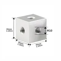 Bagian Pengikat Braket Printer 3D M8 M10 Konektor Blok Mur Kubus Sekrup Mur Aksesoris DIY Fitting Umum