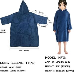 Wholesale Custom Adult Kids Beach Surf Swim Diving Hooded Poncho Half Sleeve <b>Changing</b> Towel Robe Surf Poncho with Hood - Product Image 2