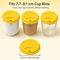Couvre-gobelet en silicone de qualité alimentaire, couvercle de bouteille réutilisable, couvercle en silicone de forme ronde pour gobelets à emporter, fabricant OEM ODM