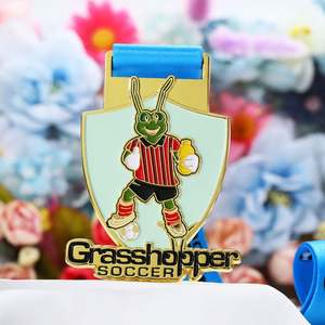 เหรียญรางวัลส่วนบุคคล โลหะผสมสังกะสี สีทอง รูปการ์ตูนกบ 3 มิติ เหรียญฟุตบอล 3 สี เหรียญรางวัลสมาคมพิคเคิลบอล - Product Image 5