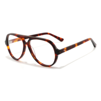 Lunettes optiques rétro unisexes, logo personnalisé, monture en acétate et métal, montures de lunettes tendance surdimensionnées