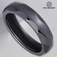 Bague Intelligente Classique en Céramique Plaqué Or Rose avec NFC, Zircon et Finition Polie 6mm, Puce Ntag 213/215/216, Cartes Numériques, Modèle 2026