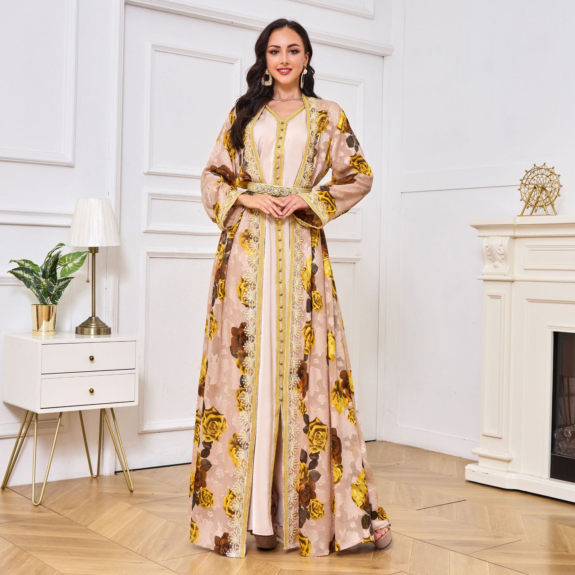 Buy In Bulk Maxi Saudi Arabia Dresses Available In Flower Print, Long  Sleeve | Alibaba.com