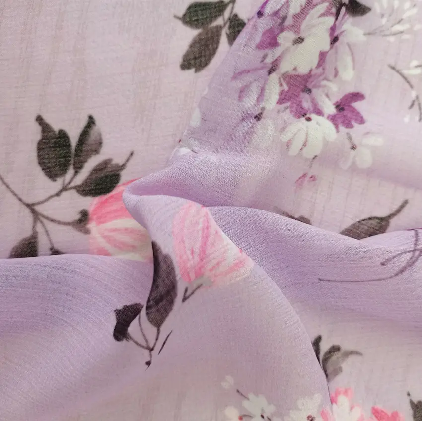 Personnalisé dernières conceptions naturelle en mousseline de soie tissu imprimé pour tissu habillé