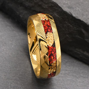 Listo para enviar 8mm oro amarillo puro hecho a mano Damasco <span class=keywords><strong>anillo</strong></span> incrustaciones Natural rojo ópalo Dios hoja lujo <span class=keywords><strong>matrimonio</strong></span> <span class=keywords><strong>anillo</strong></span> <span class=keywords><strong>promesa</strong></span> <span class=keywords><strong>anillo</strong></span> - Product Image 5