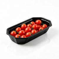 Barquette alimentaire jetable en PET légère, rectangulaire ouverte, pour produits frais, qualité alimentaire certifiée ISO14001, pour sushis et chocolats