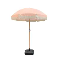 Зонт с кисточками для сада и пляжа, портативный уличный зонтик из Букового дерева с защитой от УФ-лучей