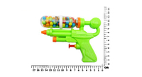 Pistolet à eau 2-en-1 d'été avec bonbons, jouet pour enfants, bonbons durs fruités, pistolet à eau réutilisable en plastique, cadeaux de fête en gros