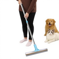 Lot de 3 outils réutilisables pour enlever les poils d'animaux, balai à poils de chien à long manche réglable pour le nettoyage des tapis, des canapés, des moquettes et des voitures