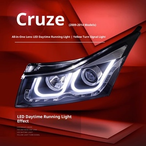 Cho 09-14 Cruze Đèn pha lắp ráp sửa đổi LED mắt thiên thần đôi U ban ngày chạy ống kính đèn 12V 55W - Product Image 2